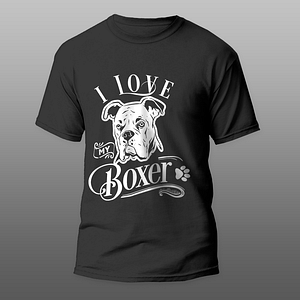 I love my Boxer fekete póló #2